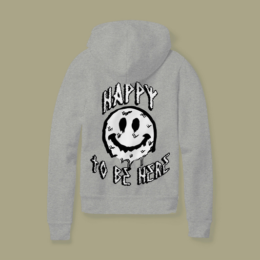 HIPPIE Happy To Be Here Sport Grey Hoodie - HIPPIE Official