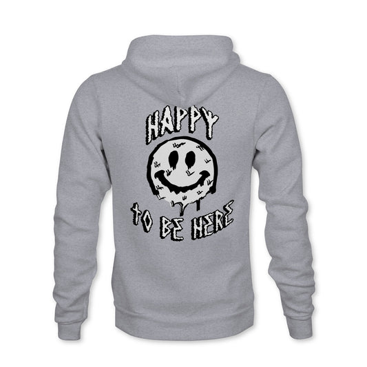 Happy To Be Here Hoodie - Heather Grey